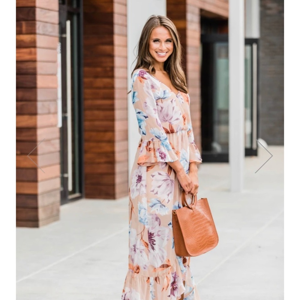 NWOT Pink Lily floral boutique dress - Picture 4 of 7